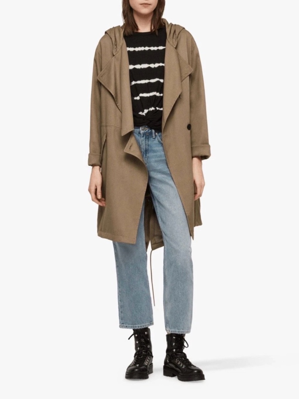 AllSAINTS Sage Green Bexley Parka Size Small